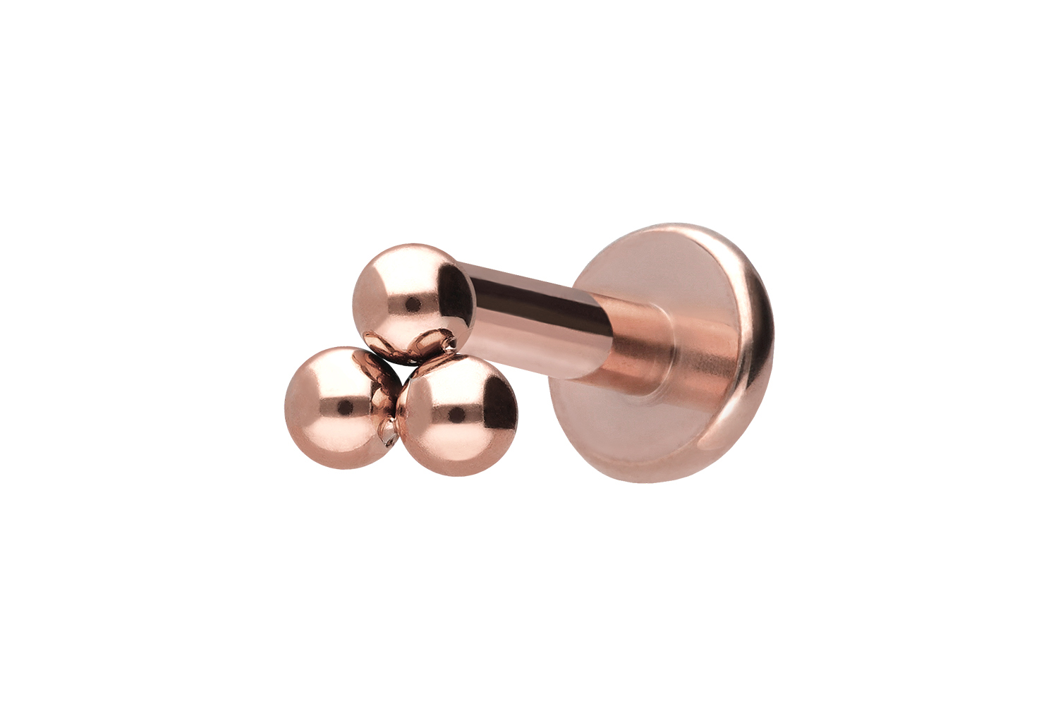 Titan Labret Piercing mit Innengewinde 3 KUGELN